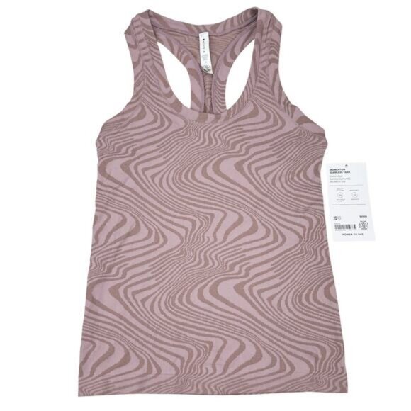 Athleta Momentum Seamless Mauve Marble Racerback Tank Top Size XXS - Picture 2 of 6